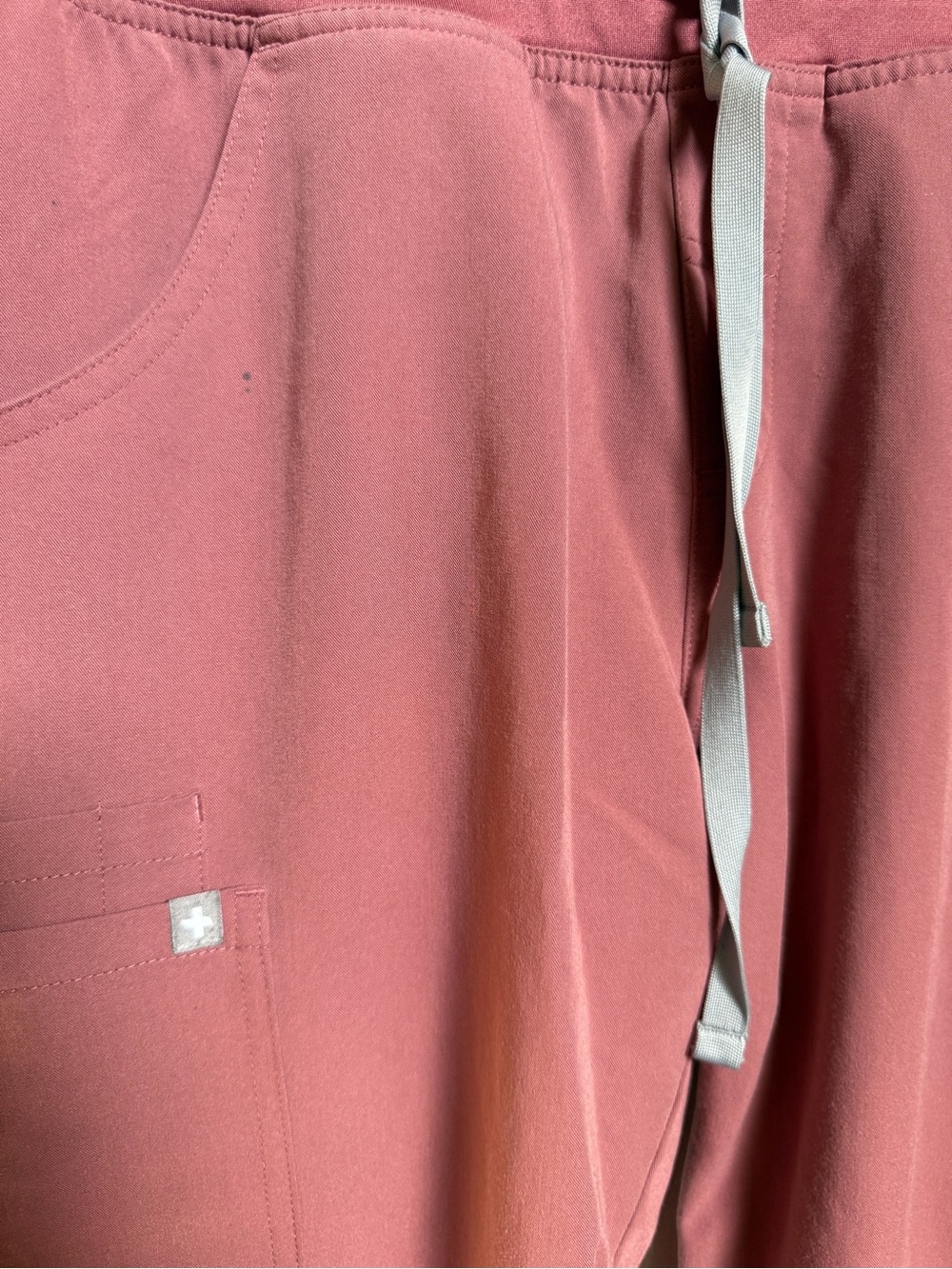 Women's Relaxed Drawstring Scrub Pants and Top Dusty Rose - Picture 8 of 11